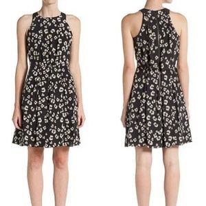 Rebecca Taylor Navy Bobcat Halter Silk Dress